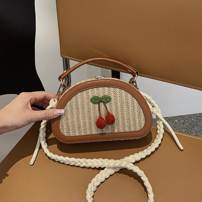 Wholesale Straw bag small cherry shoulder bag crossbody bag